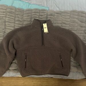 Aritzia Fleece Half-Zip Sweater